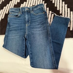 FREE PEOPLE We the Free Dark Blue High Waisted Skinny Jeans